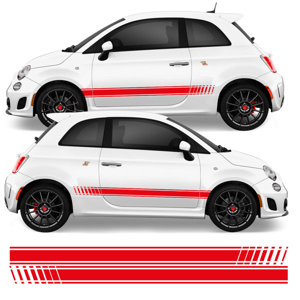 Fade Effect Side Stripe Graphics Kit For Fiat 500, 595, 695 Abarth