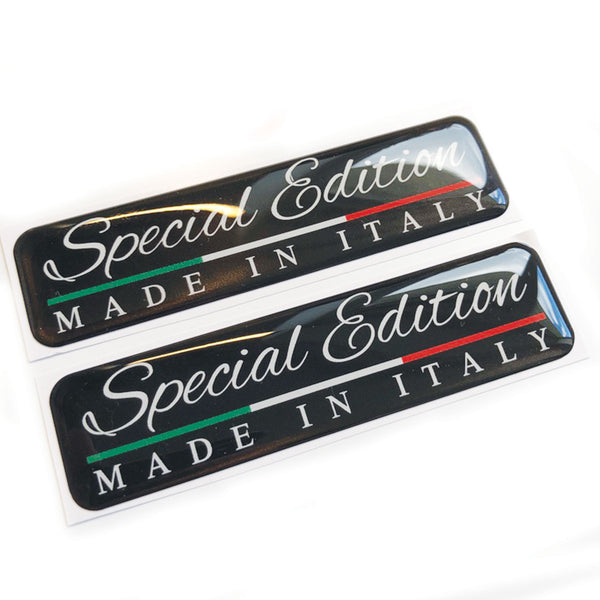 pecial Edition Made In Italy 3D Domed Gel Decal Sticker Badges Fits Fiat 500 Abarth
