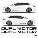 Dual Motor Tesla Model 3 Side Decal Stickers
