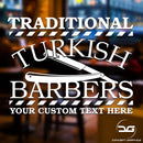 Traditional Turkish Barber Shop Window Wall Door Vinyl Decal Sticker Sign