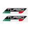 x2 Turbo Italian Flag Domed Gel Badges