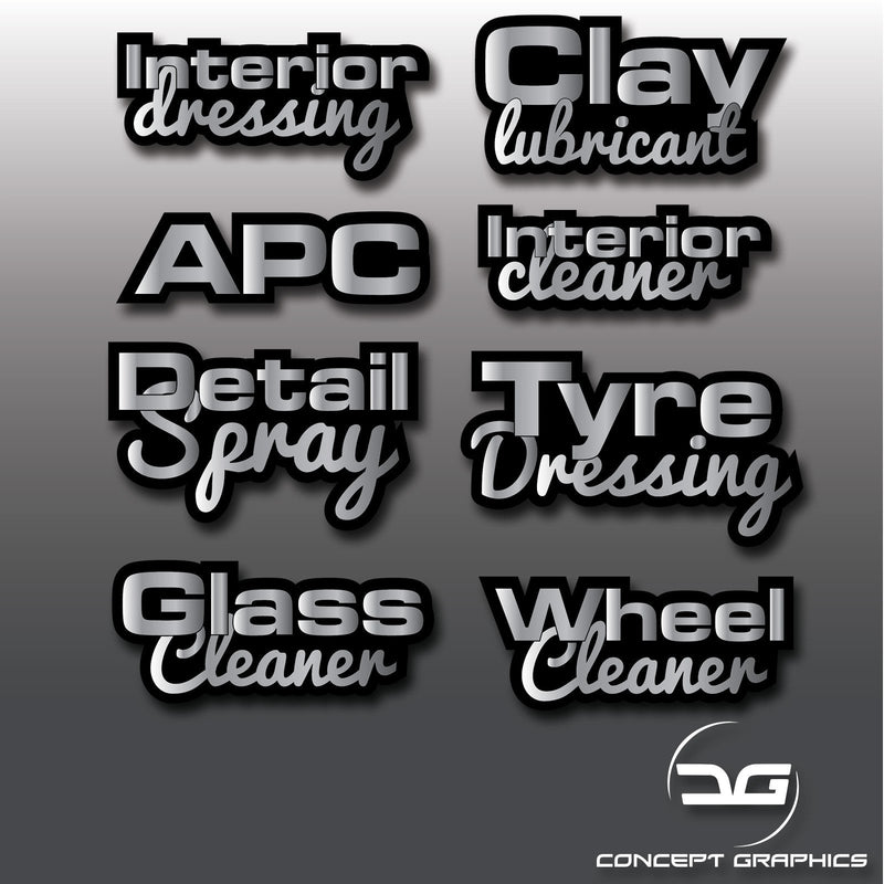 Detailing Labels Car Detailing Two Colour Spray Bottle Labels | Concept Graphics