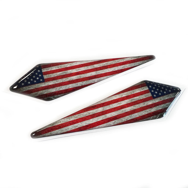 USA American Rustic Flag Car Wing 3D Domed Gel Decal Sticker Badges Fits Ford