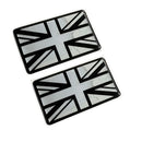 2x Union Jack Flag Chrome Domed Gel Badges Fits Mini UK England