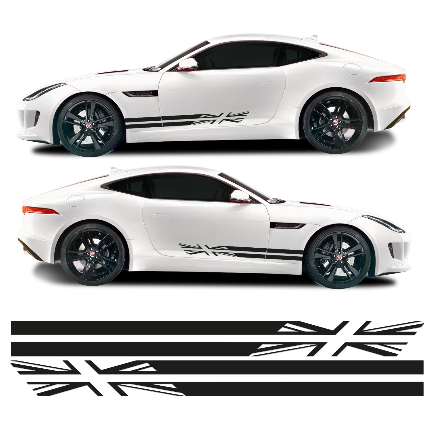Jaguar F-Type Union Jack Side Stripe Stickers | Concept Graphics
