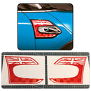 Red Union Jack Side Wing Trim Badge Sticker Inlays For Mini Cooper F55 F56 & F57 Models