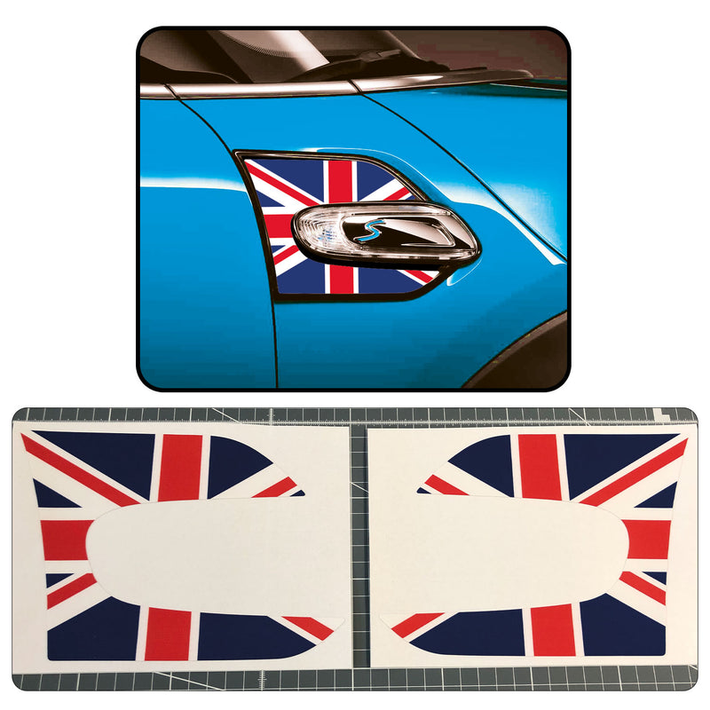 Colour Union Jack Side Wing Trim Badge Sticker Inlays For Mini Cooper F55 F56 & F57