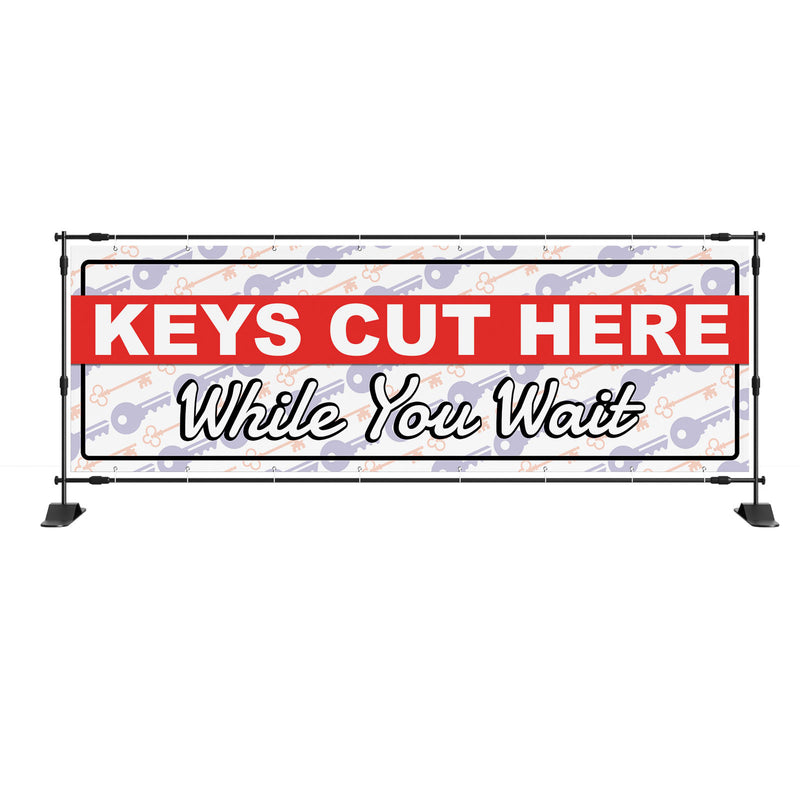 Keys Cut Here While You Wait Locksmith banner sign