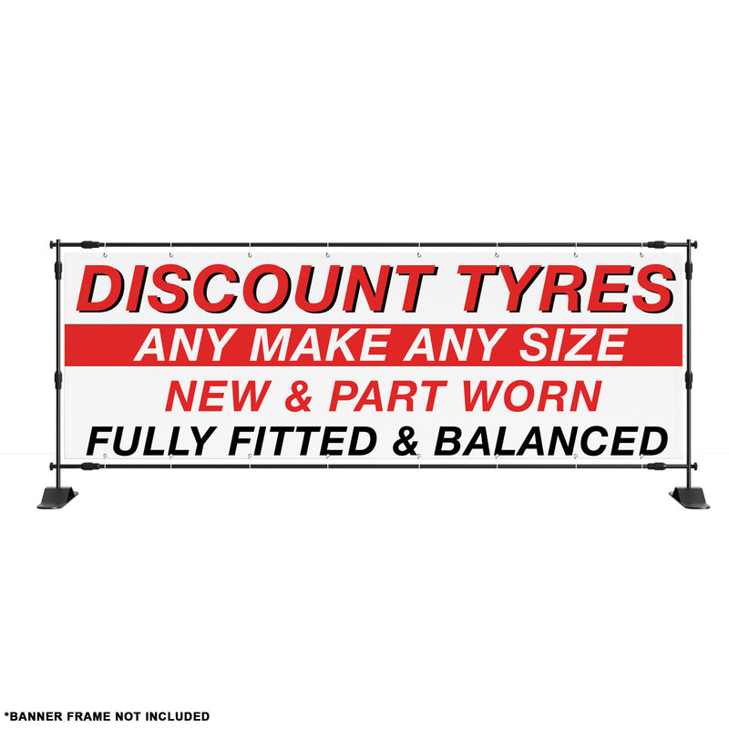 Discount Tyres new part worn pvc sign banner garage