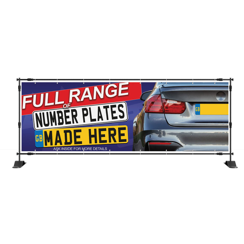 Number Plates Made Here Motor Shop Banner Sign