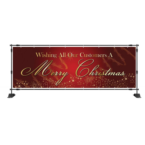 Wishing Our Customers Merry Christmas Printed PVC Banner