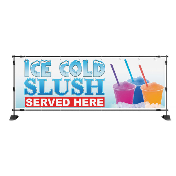 Ice Cold Slush Served Here Banner Sign Take Away