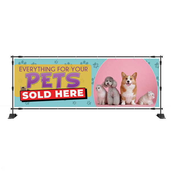 Everything for your pets sold Here shop pvc banner sign