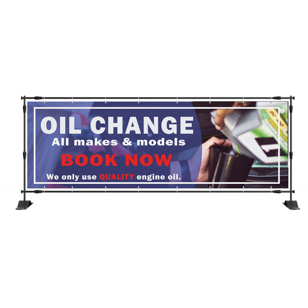 Oil Change Book Now garage banner sign advert