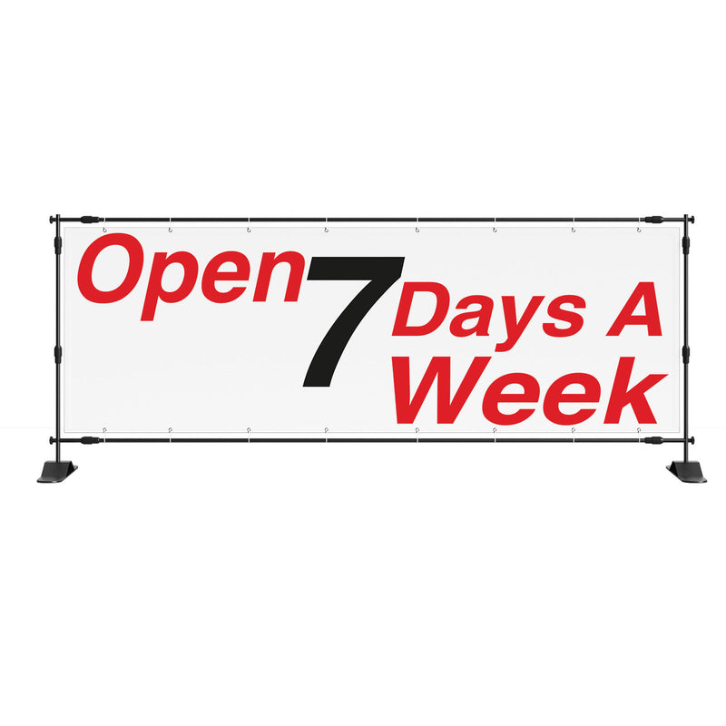 Open 7 Days A Week PVC Banner Sign