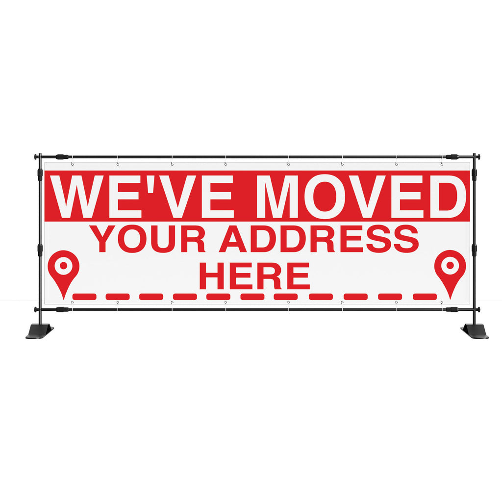 We've Moved Custom Address Location PVC Banner Sign | Concept Graphics
