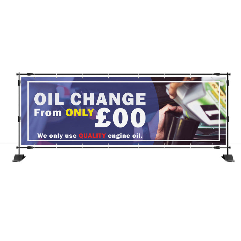 Custom Price Oil Change From Workshop banner advert sign