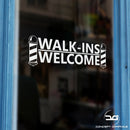 Barber Shop Walk-Ins Welcome Vinyl Decal Sticker Sign