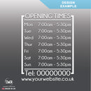 Modern Wall Mounted Opening Times Sign Design