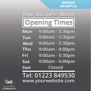 Business Wall Mounted Opening Times Sign Design