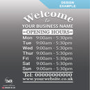 Welcome Business Wall Mounted Opening Times Sign Design