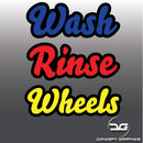Car Detailing Outline Wash, Rinse & Wheels Vinyl Bucket Decals