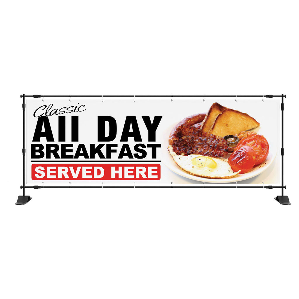 All Day Breakfast Here Takeaway PVC Banner Sign | Concept Graphics