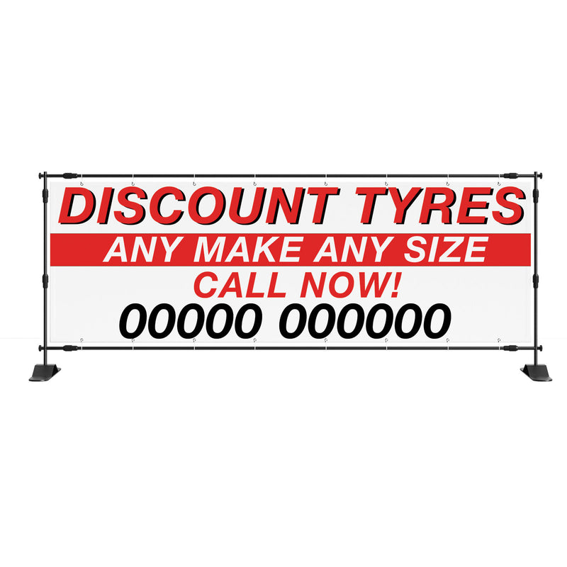 Discount Tyres Garage Work shop pvc banner sign  Edit alt text