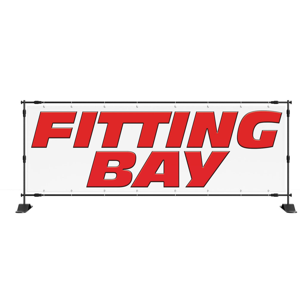 Fitting Bay Garage Mechanic Outdoor PVC Banner Sign | Concept Graphics