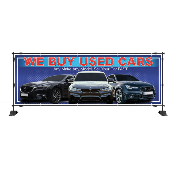 We Buy Used Cars Motor Trade Outdoor Advertising Banner Sign