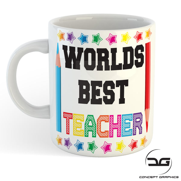 Worlds Best Teacher Thank You End of Term Leaving Gift Coffee Mug Cup