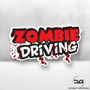 Zombie Driving Funny Novelty Car Van Window Bumper Vinyl Decal Sticker