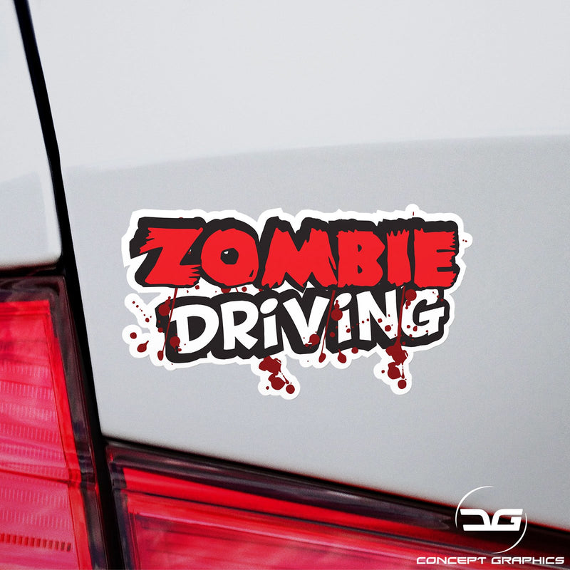 Zombie Driving Funny Novelty Car Van Vinyl Decal Sticker