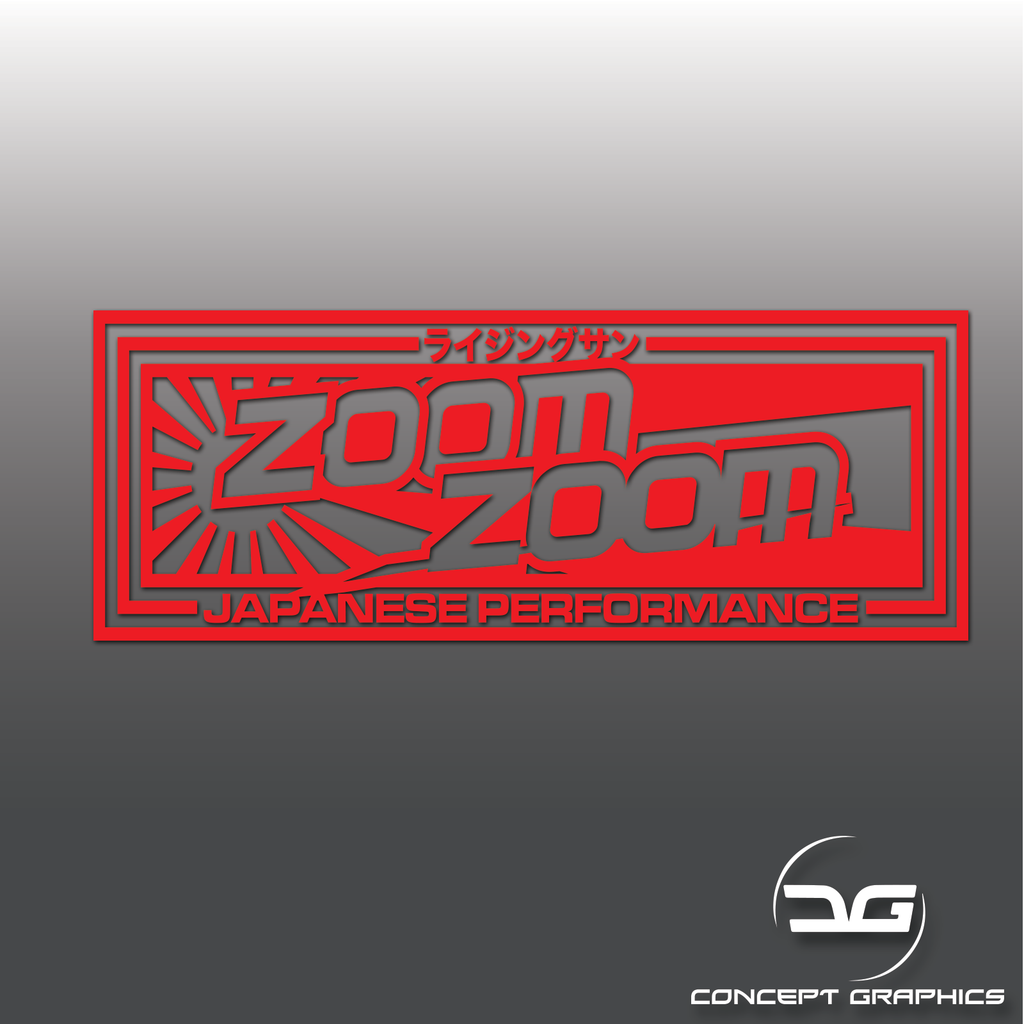 Zoom Zoom Japanese Performance Vinyl Decal Sticker | Concept Graphics