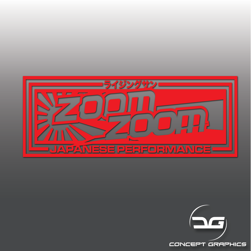 Zoom Zoom Japanese Performance JDM Drift Car Vinyl Decal Sticker