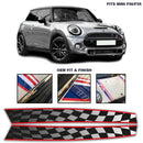 Checkered Bonnet Stripes Decals Fits Mini Cooper F56 F55 Bubble Free Exact Fit
