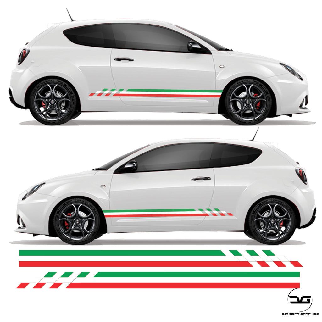Alfa Romeo Mito Italian Checker Side Stripe Sticker | Concept Graphics