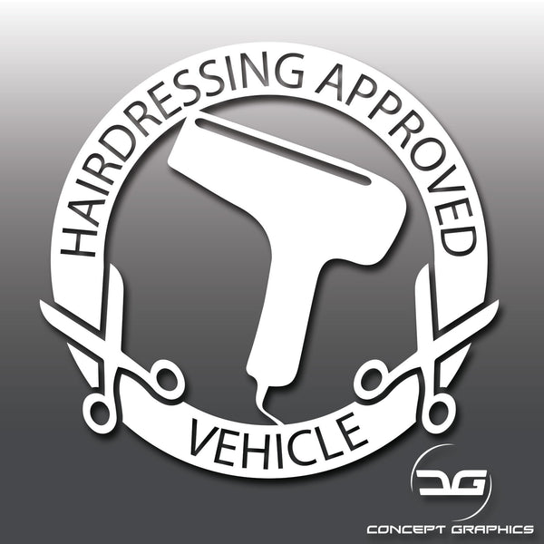 Hairdressing Approved Vehicle Vinyl Decal Sticker