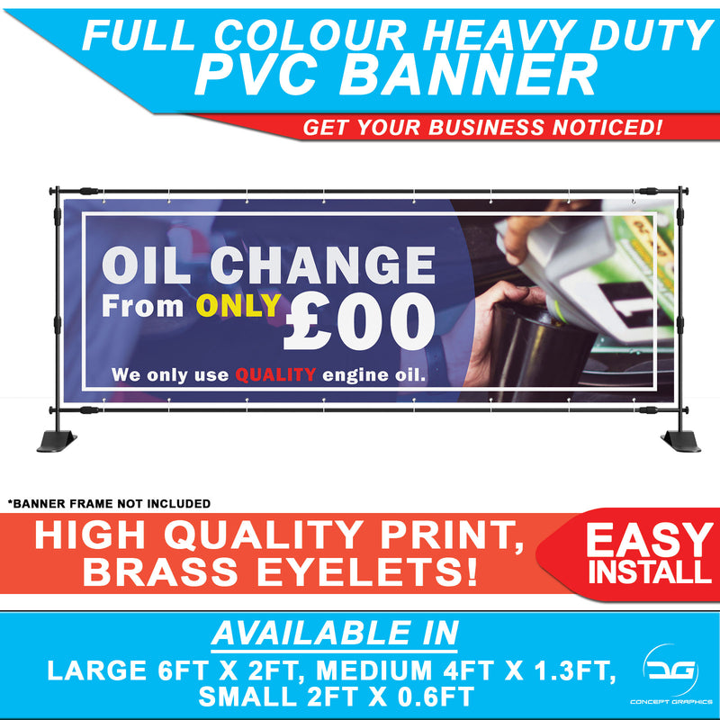 Custom Price Oil Change From Workshop banner advert sign