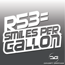 R53 = Smiles Per Gallon Funny Mini Cooper S Car Vinyl Decal Sticker