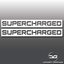 2x Supercharged Vinyl Decal Stickers