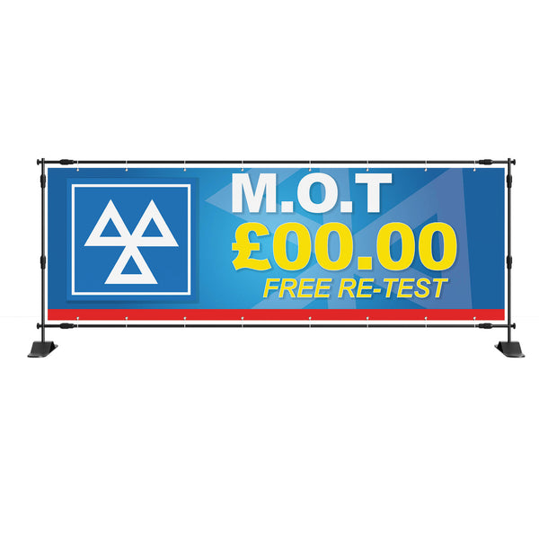 MOT Free Retest Custom Price PVC Banner Sign